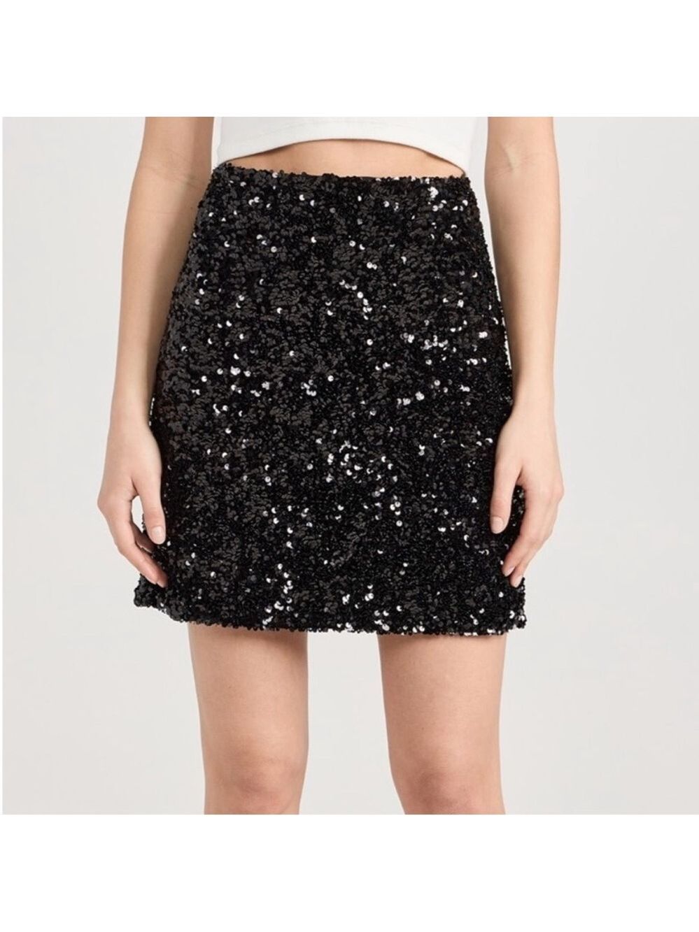 NWT Favorite Daughter The First Wife Black Sequin Lined Skirt Size 0